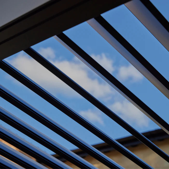 Royce Cube Aluminium Luxury Pergola with Solar LED Light Pack | Anthracite | 3 x 3 Metre