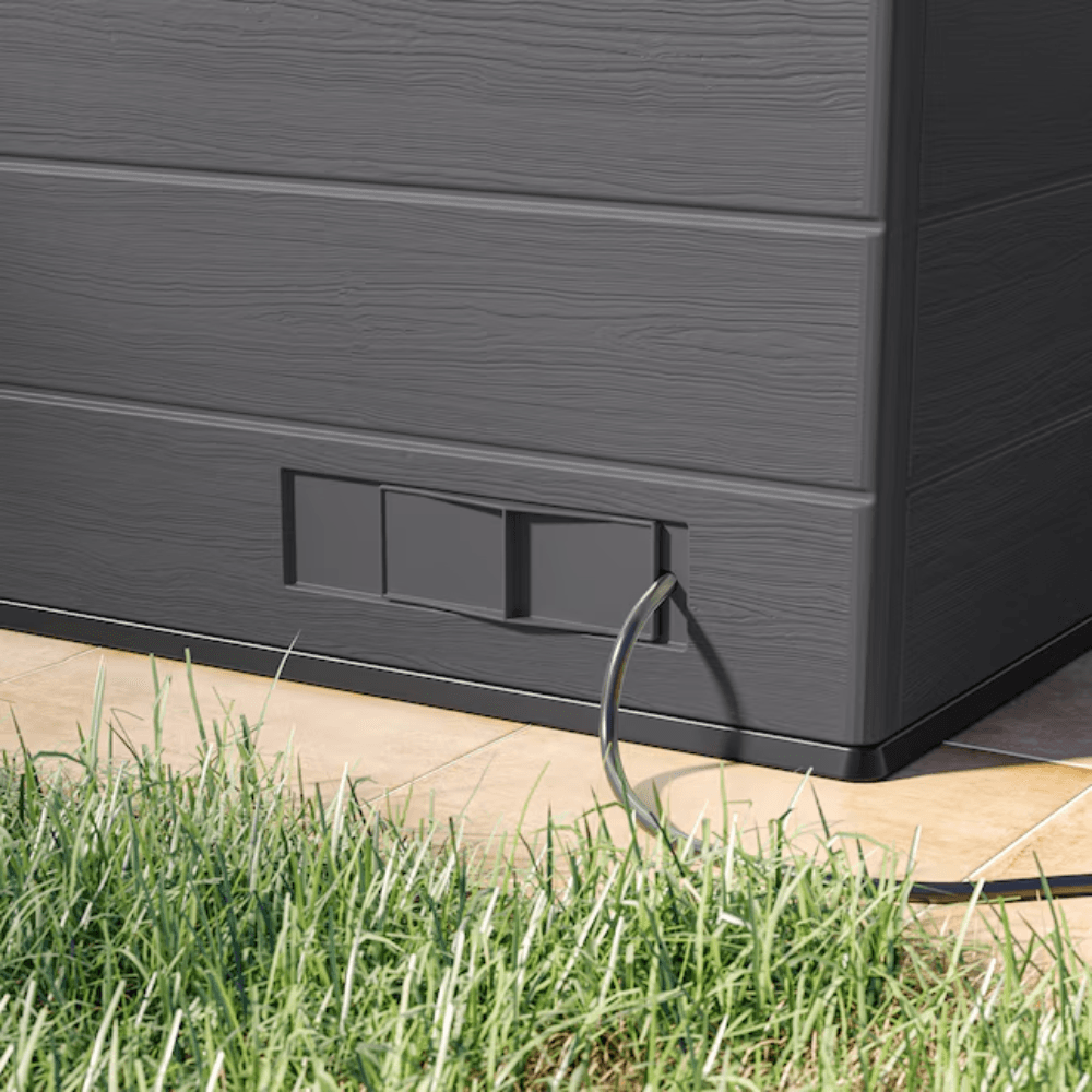 Suncast Cabana Entertainment Shed 2.44 m x 2.13 m Resin Standard Pent Storage Shed with Floor Kit