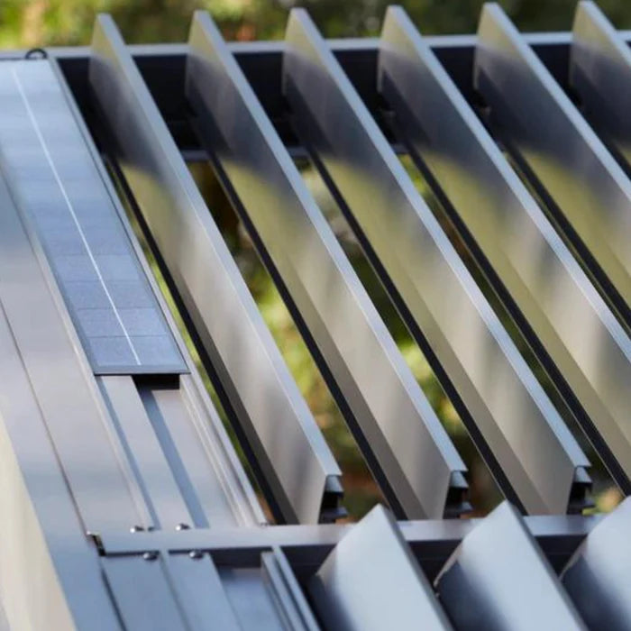 Royce Cube Aluminium Luxury Pergola with Solar LED Light Pack | Anthracite | 3 x 4 Metre