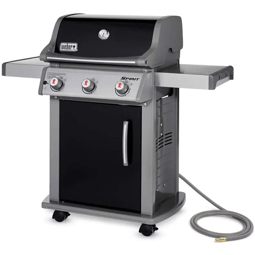 Weber 47510001 Spirit E-310 3-Burner Natural GAS Black Bundle with Generic Grill Cover Barbecue Drip Pans Set of 3