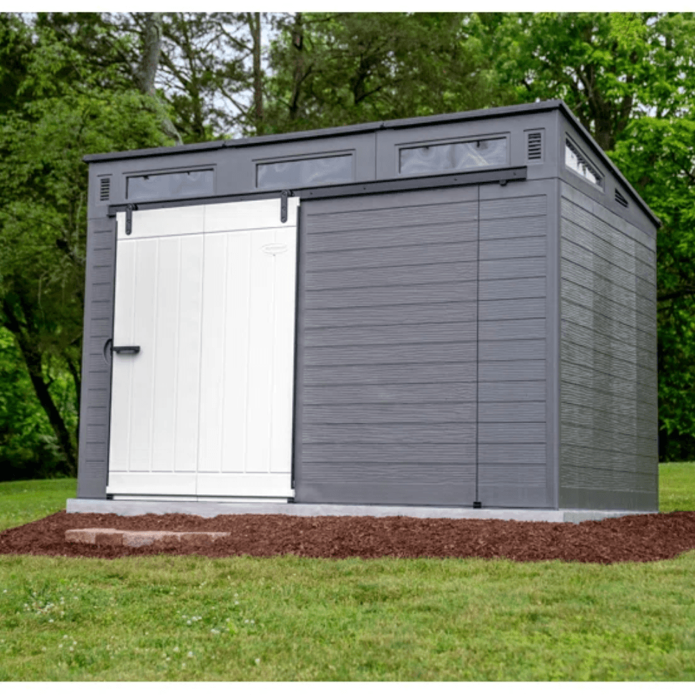 Modernist 3.05 m × 2.13 m Barn Door Storage Shed