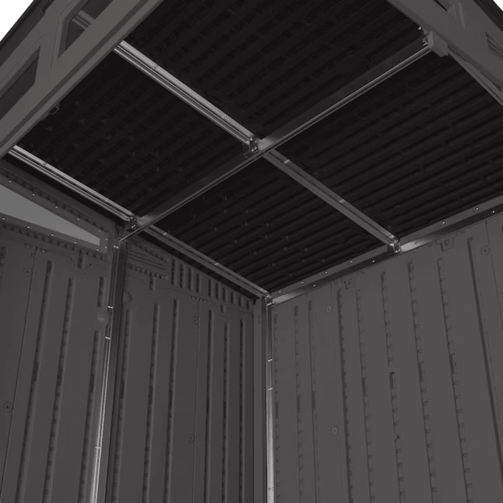 Suncast 1.9 m x 1.5 m Modernist Lean-to Resin Storage Shed (Floor Included) in Gray | BMS6583T