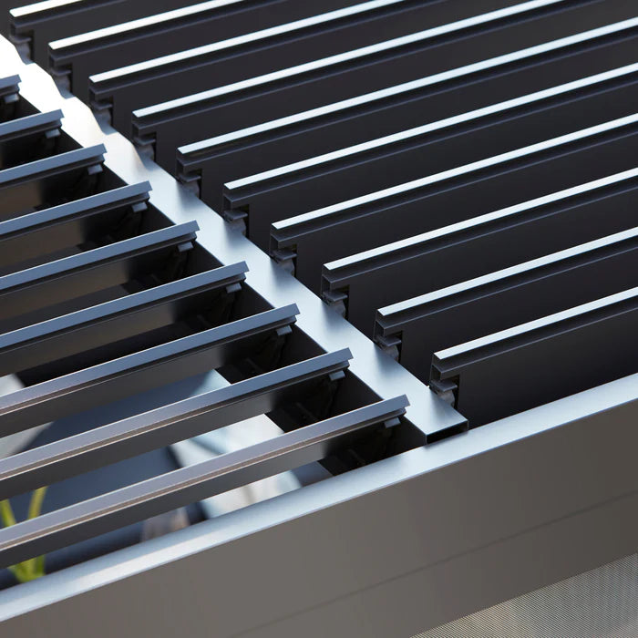 Royce Cube Aluminium Luxury Pergola with Solar LED Light Pack | Anthracite | 3.6 x 6 Metre