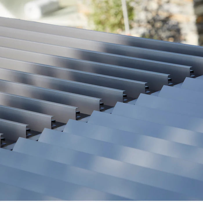 Royce Cube Aluminium Luxury Pergola with Solar LED Light Pack | Anthracite | 3 x 3 Metre