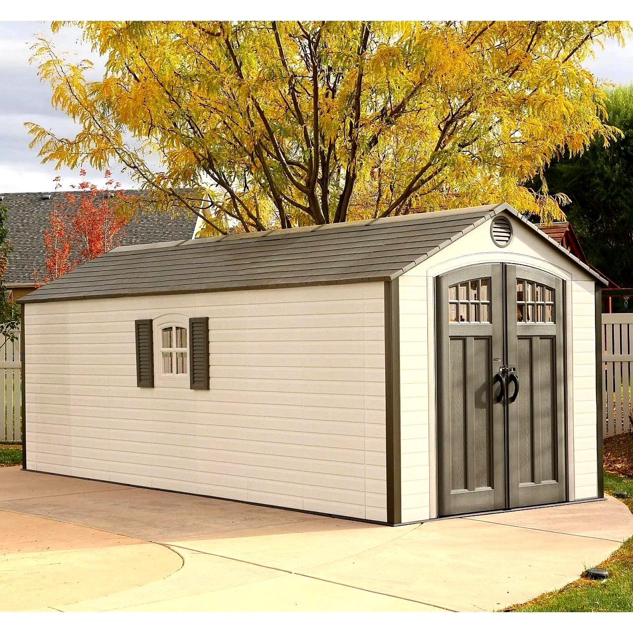 Lifetime 2.44 m x 6.10 m Outdoor Storage Shed – Desert Sand