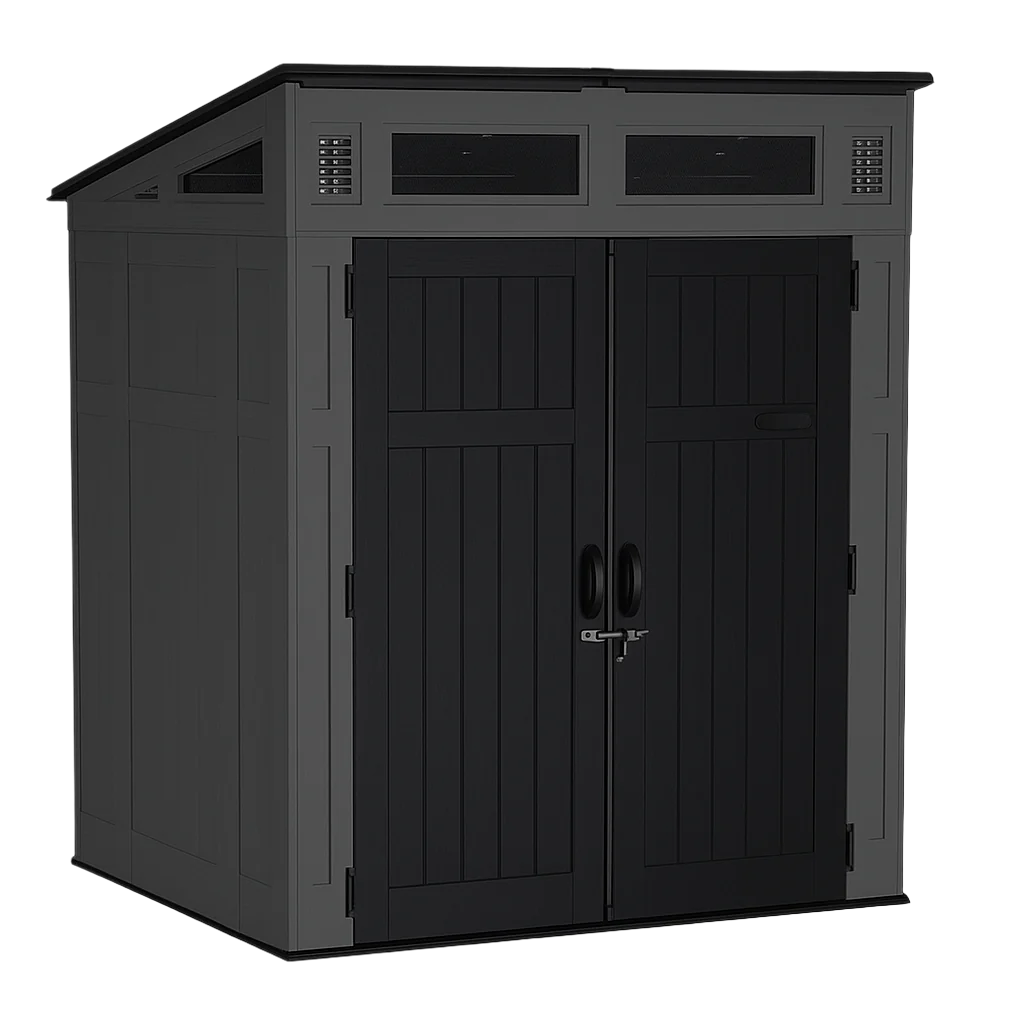 Suncast 1.9 m x 1.5 m Modernist Lean-to Resin Storage Shed (Floor Included) in Gray | BMS6583T