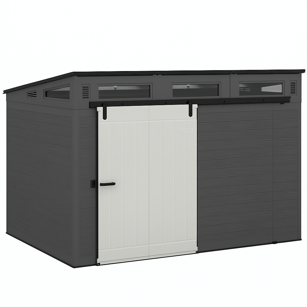 Modernist 3.05 m × 2.13 m Barn Door Storage Shed
