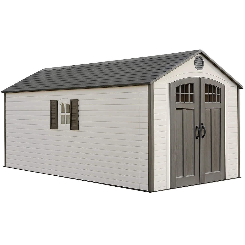 Lifetime 2.44 m x 6.10 m Outdoor Storage Shed – Desert Sand